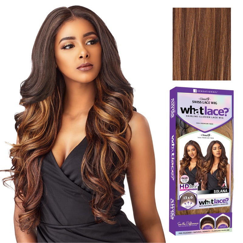 Sensationnel What Lace 13X6 Wigs - Solana Lacefrontal Hand Tied Glueless Synthetic With Natural Density Preplucked Hairline (FLAMBOYAGECARAMEL) - Image 1